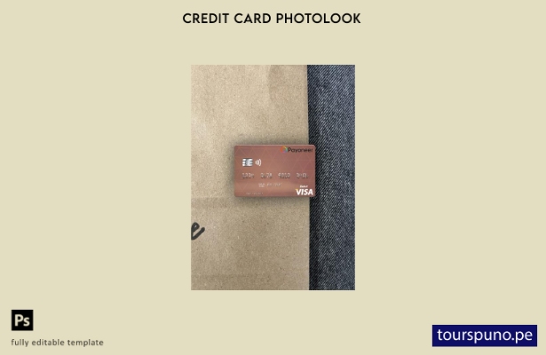 Plantilla frontal de aspecto fotográfico para visa Payoneer de EE. UU. lista par